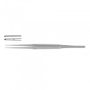 Diam-n-Dust™ Micro Dissecting Forcep Straight - 1 x 2 Teeth Stainless Steel, 15 cm - 6" Tip Size 6.0 x 0.7 mm